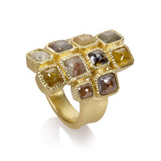 Todd Reed ring in 18 karat yellow gold with fancy cut diamonds (5.9ct)